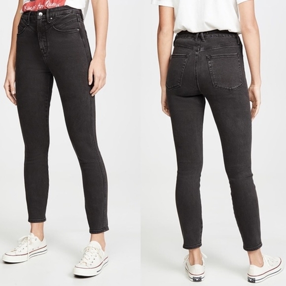 ::SOLD::Good American Women’s Yoke Skinny Jeans Charcoal Size 22 Plus Size Crop - Picture 1 of 10